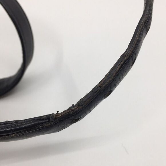 Vintage COACH Black Leather Belt with Brass Buckle made in NYC plant. main image 16